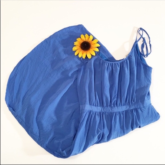 Madewell Dresses & Skirts - Madewell solid blue 100% silk mini dress 2